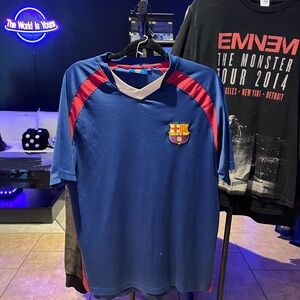 FC Barcelona Rhinox Soccer V-Neck Short Sleeve Jersey Top